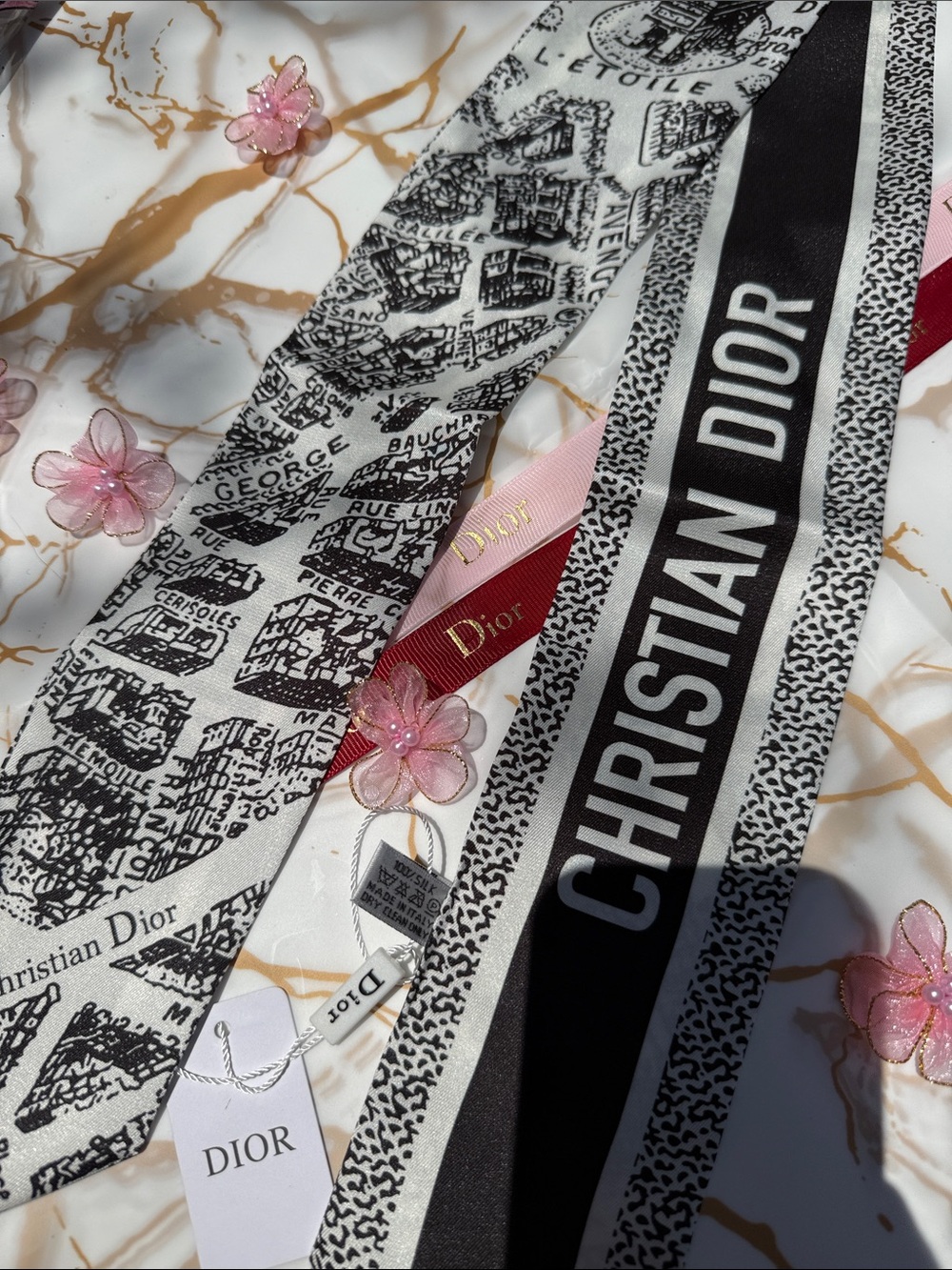 Dior mitzah scarf 100% silk new with tag - Picture 3 of 4